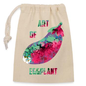 Art des aubergines - Sac cadeau en coton avec cordon (14 x 20 cm) - nature - Devant