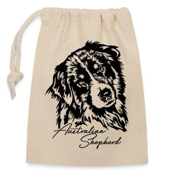 AUSTRALIAN SHEPHERD Aussie Dogs Portrait Wilsigns - Closable cotton gift bag (14x20cm) - nature - Front