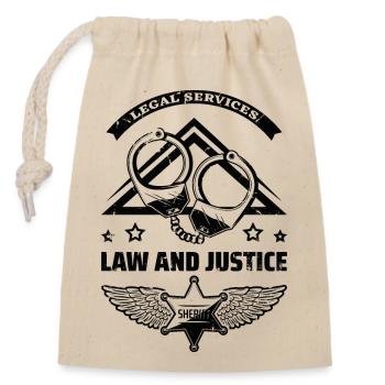 Law And Justice a - Closable cotton gift bag (14x20cm) - nature - Front