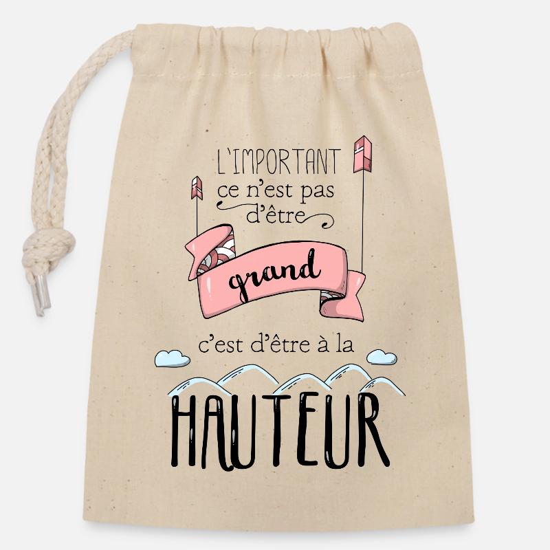 Etre à la hauteur - Sac cadeau en coton avec cordon (14 x 20 cm) - nature