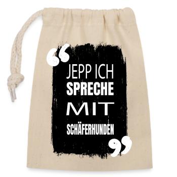 Terrier Animal Pet Noël Amour - Sac cadeau en coton avec cordon (14 x 20 cm) - nature - Devant