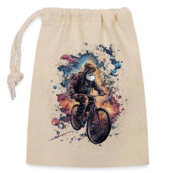 Happy Bicycle Day - Old Man Trippy Motiv - Closable cotton gift bag (14x20cm) - nature - Front