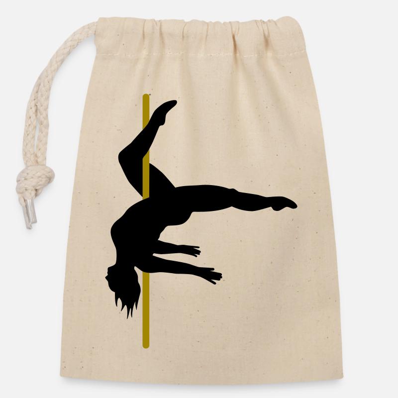Curvy Poledancer im Inside Leg Hang - Verschließbarer Geschenkbeutel aus Baumwolle (14x20cm) - Natur