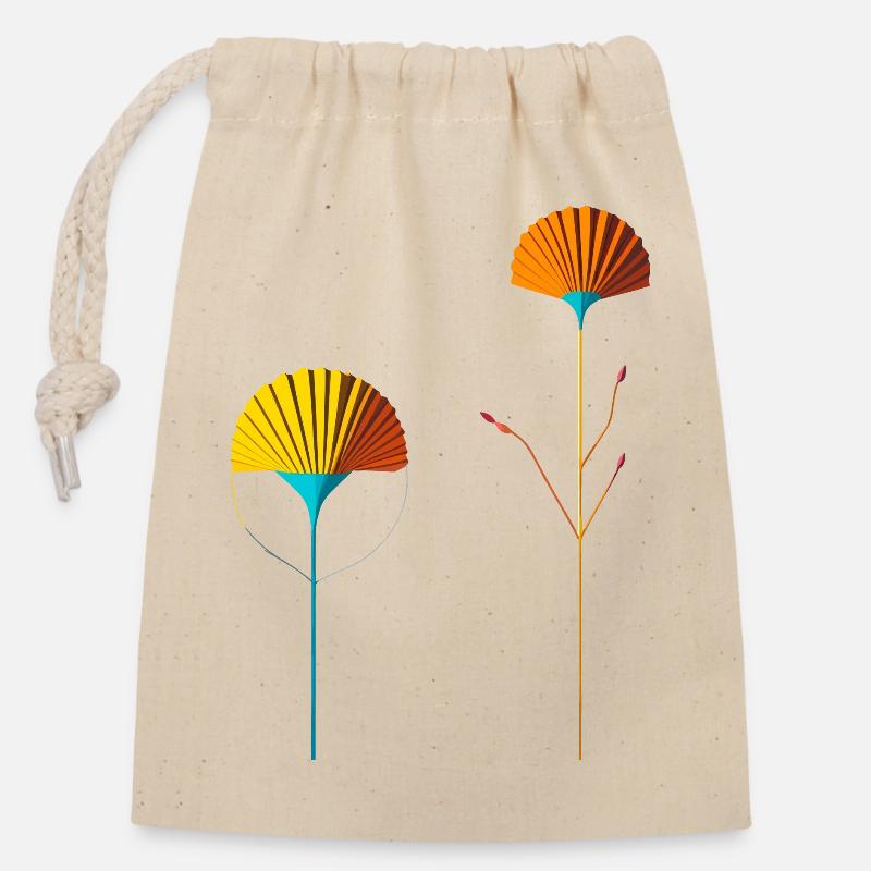 Fans abstraits de Color Blossom - Sac cadeau en coton avec cordon (14 x 20 cm) - nature
