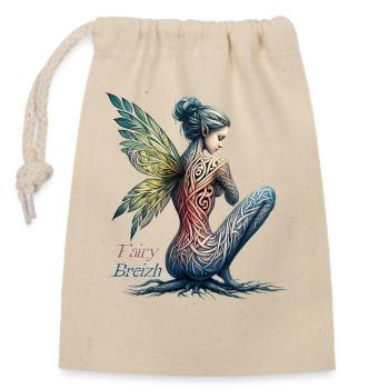 La Fée Musette by FairyBreizh - Closable cotton gift bag (14x20cm) - nature - Front