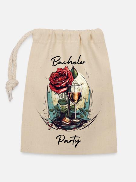 Bachelor Party - Verschließbarer Geschenkbeutel aus Baumwolle (14x20cm) - Natur