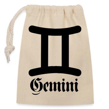 Jumeaux Gémeaux - Sac cadeau en coton avec cordon (14 x 20 cm) - nature - Devant