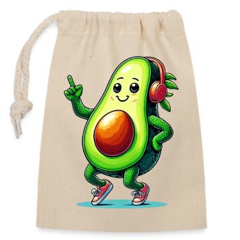 Avocado Bale - Closable cotton gift bag (14x20cm) - nature - Front