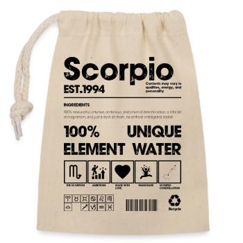 Scorpio 1994 - Closable cotton gift bag (14x20cm) - nature - Front