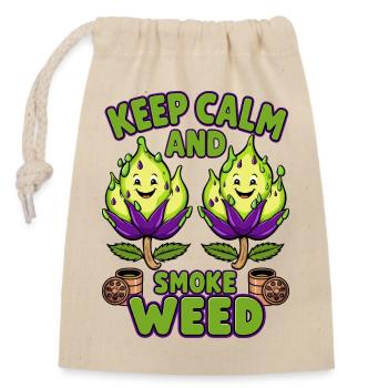 Funny Grass Flowers - Closable cotton gift bag (14x20cm) - nature - Front