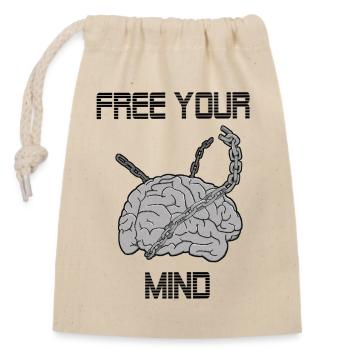 Free your mind - Verschließbarer Geschenkbeutel aus Baumwolle (14x20cm) - Natur - Vorne