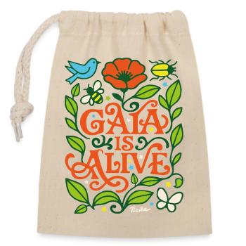 Gaia is alive - Sac cadeau en coton avec cordon (14 x 20 cm) - nature - Devant