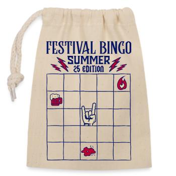 Festival Bingo Summer '25 - Closable cotton gift bag (14x20cm) - nature - Front