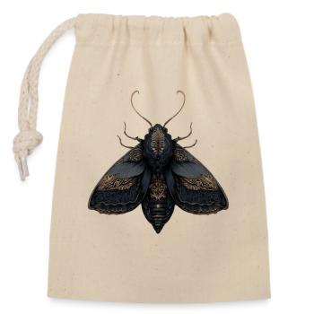 Ornate Moth Illustration with Intricate Details - Closable cotton gift bag (14x20cm) - nature - Front