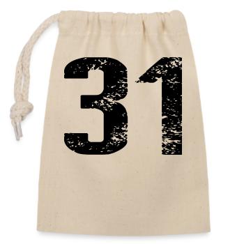 31 Zahl Trikot - Verschließbarer Geschenkbeutel aus Baumwolle (14x20cm) - Natur - Vorne
