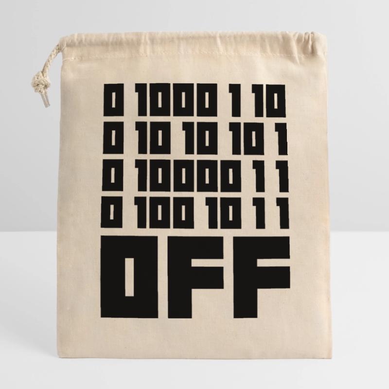 Binary Code F**k OFF – Humour Nerd & Geek Code Sac cadeau en coton avec cordon (14 x 20 cm)