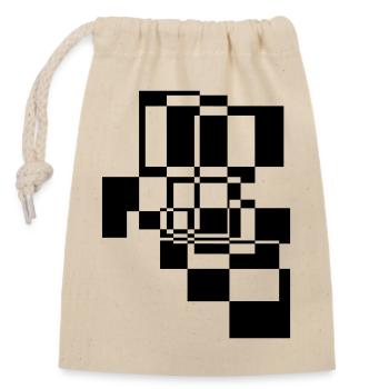 Formes et motifs abstraits Cadeau - Sac cadeau en coton avec cordon (14 x 20 cm) - nature - Devant
