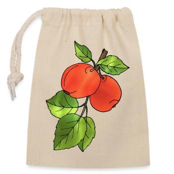 Apples - Closable cotton gift bag (14x20cm) - nature - Front