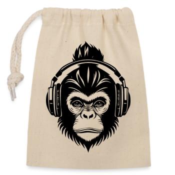 Chimpanzee Head Skate Street Sound Chemise - Sac cadeau en coton avec cordon (14 x 20 cm) - nature - Devant