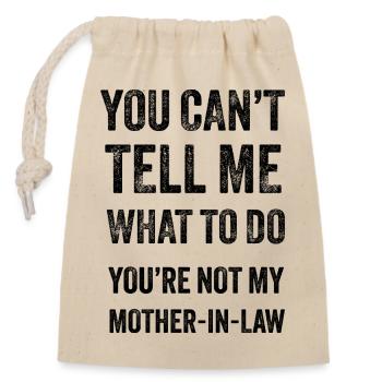 Mother-In-Law - Funny Vintage Design - Closable cotton gift bag (14x20cm) - nature - Front