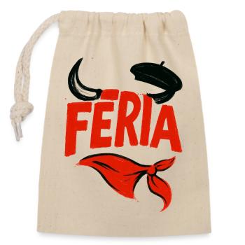 Féria - Pays Basque - Sac cadeau en coton avec cordon (14 x 20 cm) - nature - Devant