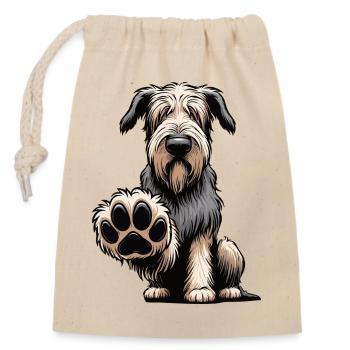 Irischer Wolfshund Wolfshundbesitzer Wolfshundfan - Verschließbarer Geschenkbeutel aus Baumwolle (14x20cm) - Natur - Vorne