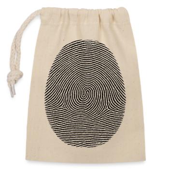Fingerprint Pattern Noir - Closable cotton gift bag (14x20cm) - nature - Front