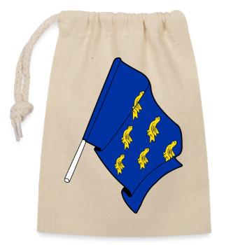 Drapeau du West Sussex - Sac cadeau en coton avec cordon (14 x 20 cm) - nature - Devant