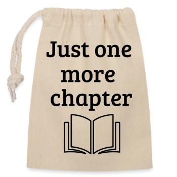 Juste un chapitre de plus - Question de l’amoureux des livres drôles - Sac cadeau en coton avec cordon (14 x 20 cm) - nature - Devant