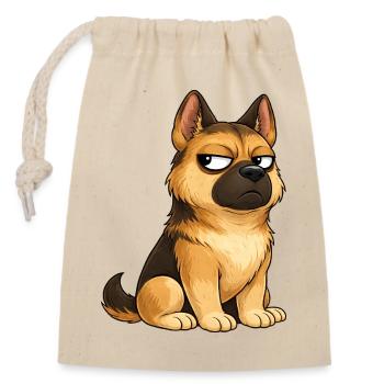 Cool Dog Berger allemand sceptique - Sac cadeau en coton avec cordon (14 x 20 cm) - nature - Devant