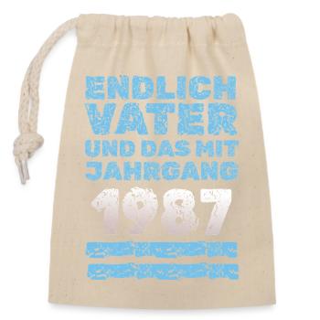 Father 1987 - Closable cotton gift bag (14x20cm) - nature - Front