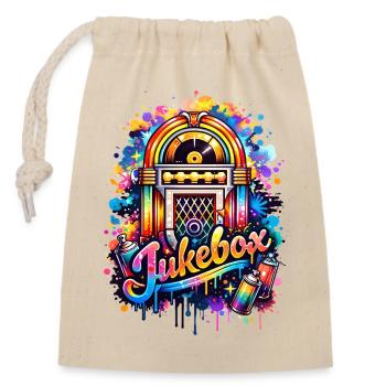 Juke-box coloré dans un style graffiti - Sac cadeau en coton avec cordon (14 x 20 cm) - nature - Devant