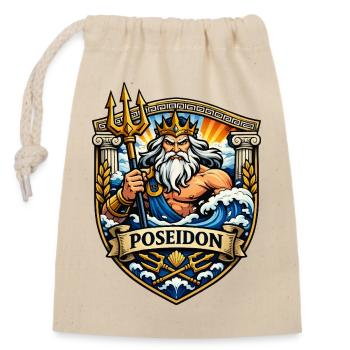 Poséidon Dieu de la mer - Sac cadeau en coton avec cordon (14 x 20 cm) - nature - Devant