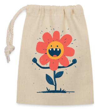 Laughing Monster Flower - Closable cotton gift bag (14x20cm) - nature - Front