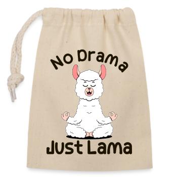 Pas de drame. Juste Lama - Sac cadeau en coton avec cordon (14 x 20 cm) - nature - Devant