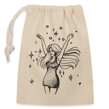 Autonomisation de la femme dansante - Illustration - Sac cadeau en coton avec cordon (14 x 20 cm) - nature - Devant