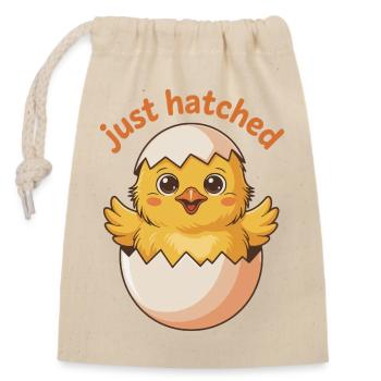 Freshly hatched chick - Closable cotton gift bag (14x20cm) - nature - Front