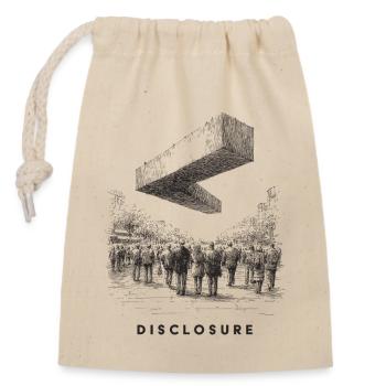 Triangle UFO - Closable cotton gift bag (14x20cm) - nature - Front