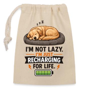 Recharge Mode: Sleepy Pup - Closable cotton gift bag (14x20cm) - nature - Front