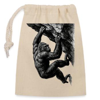 Realistic Gorilla: Bouldering & Grip Strength - Closable cotton gift bag (14x20cm) - nature - Front