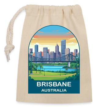 Brisbane Australia Story Bridge Travel Poster - Closable cotton gift bag (14x20cm) - nature - Front