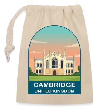 Cambridge UK Vintage Travel Poster Art - Closable cotton gift bag (14x20cm) - nature - Front