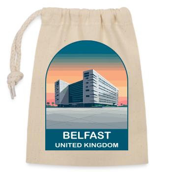 Belfast UK Vintage-Reiseplakat-Kunst - Verschließbarer Geschenkbeutel aus Baumwolle (14x20cm) - Natur - Vorne