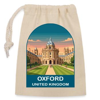 Oxford UK Vintage-Reiseposter-Kunst - Verschließbarer Geschenkbeutel aus Baumwolle (14x20cm) - Natur - Vorne