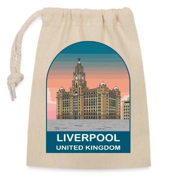 Liverpool UK Vintage Travel Poster Art - Closable cotton gift bag (14x20cm) - nature - Front