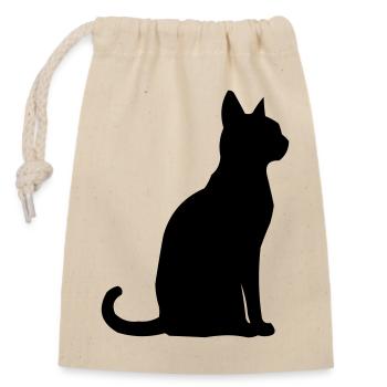 Animal chat - Sac cadeau en coton avec cordon (14 x 20 cm) - nature - Devant
