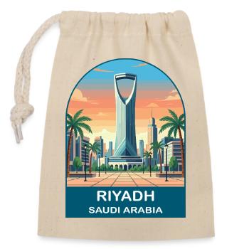 Riyadh Saudi Arabia Kingdom Centre Reiseplakat - Verschließbarer Geschenkbeutel aus Baumwolle (14x20cm) - Natur - Vorne