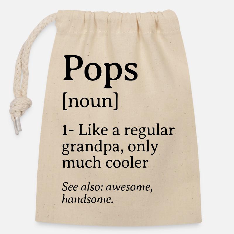 Définition de Pops : Conception de citation drôle - Sac cadeau en coton avec cordon (14 x 20 cm) - nature