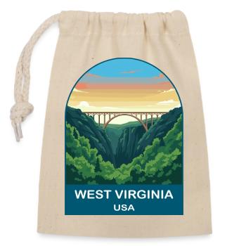 West Virginia USA Vintage Travel Poster - Closable cotton gift bag (14x20cm) - nature - Front