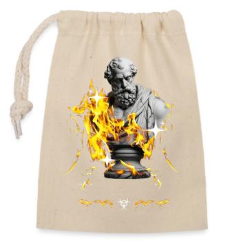 Flammenstatue mit Feuerzauber - Verschließbarer Geschenkbeutel aus Baumwolle (14x20cm) - Natur - Vorne